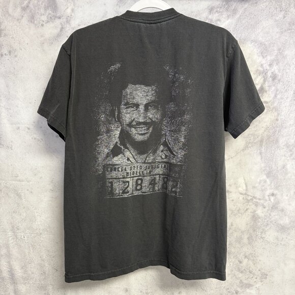Vintage Pablo Escobar T Shirt Mens XL Faded Black Y2K Medellin - Picture 2 of 16